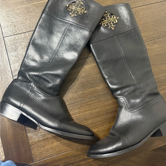 Tory Burch Black Leather Boots - Picture 1 of 3